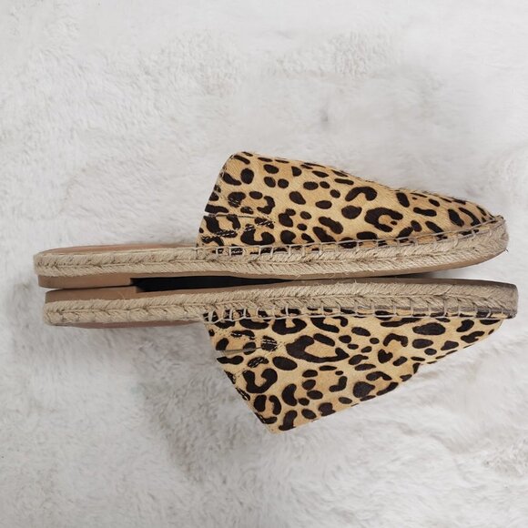 Gap Brown Leopard Hair on Hide Jute Sole Slip On Espadrille Size 11 - Picture 8 of 16